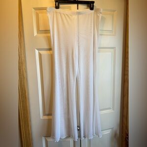 Wild Fable White Mesh Beach Coverup Pants with Wavy Hem